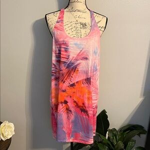 Southern Breeze Tropical Pink and Orange Swim Cover-Up XL